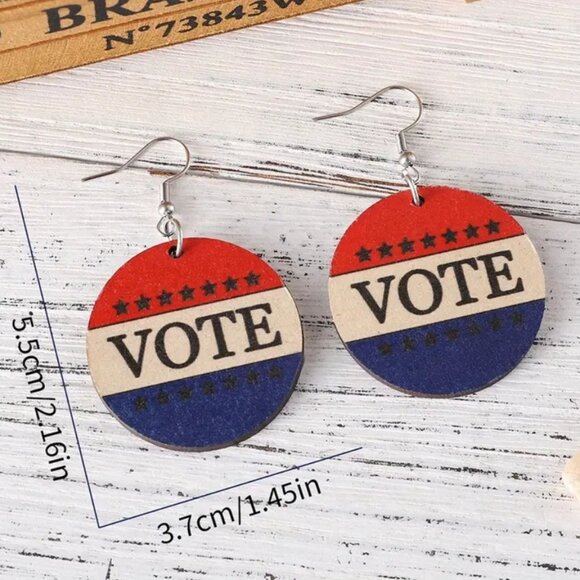 NEW! VOTE Earrings Womens Earrings Girls Earrings Democrat Republican Jewelry - Picture 2 of 5